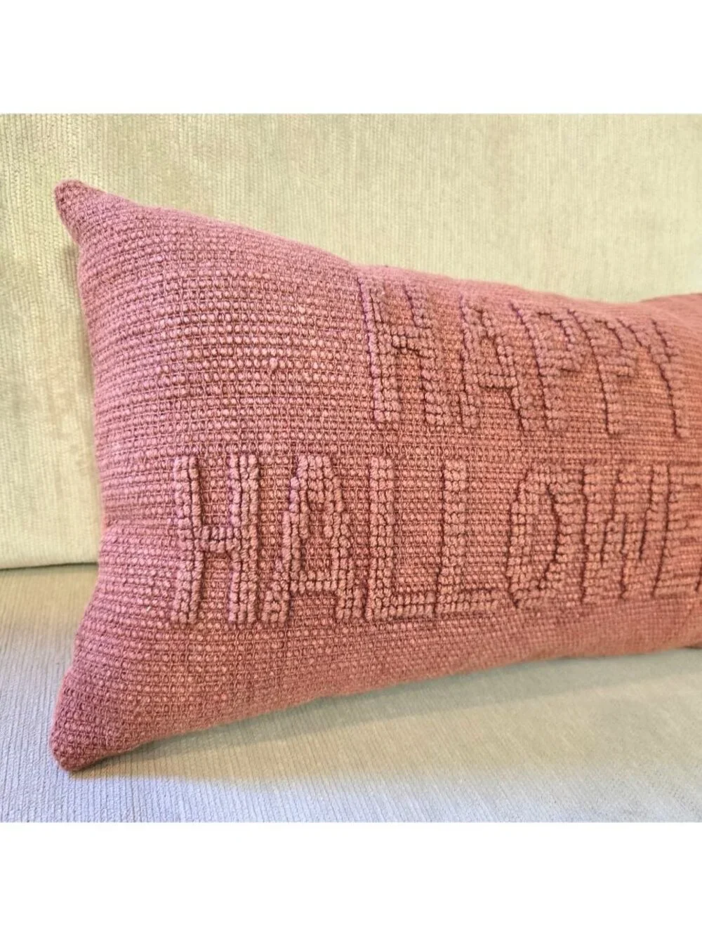 Happy Halloween Throw Pillow Primitives By Kathy Muted Orange 12